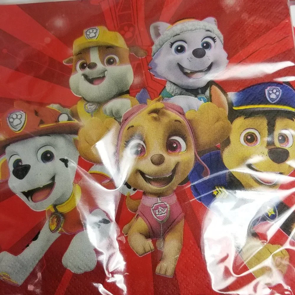 Paw Patrol Birthday set plates, bags, napkins, tablecloth, birthday banner